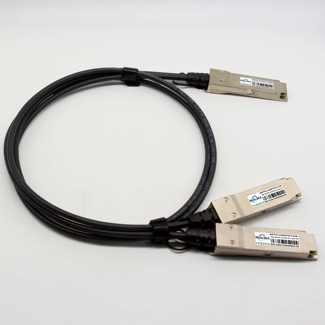200g Qsfp56 Direct Attach Dac Cable to 2 X 100 Qsfp28 Dac Cable 2m Breakout Dac Passive Copper Twinax Cable Dac