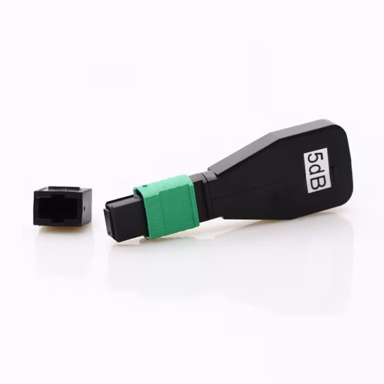 Atténuateur de fibre optique MPO APC 12 cœurs Connecteur de fibre optique femelle à mâle 1 3 5 7 9 10 15 20 25 Atténuateur de fibre optique FTTH 30 dB